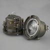 a vintage railway signal lamp restored now as a ceiling light for modern use