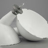 Directional vintage white enamel factory ceiling light by Benjamin from 1950s