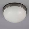 Flush mount round opaline and bakelite ceiling light