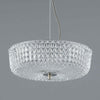 Vintage pendant lights with pressed glass shade with an intricate diamond-cut pattern