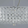 Vintage pendant lights with pressed glass shade with an intricate diamond-cut pattern