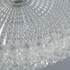 Vintage pendant lights with pressed glass shade with an intricate diamond-cut pattern
