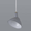 Vintage industrial grey enamel parabolic lamp shade by Benjamin