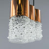 A small vintage moulded glass and copper pendant light reclaimed in czechoslovakia. A great example of a retro 1960s light