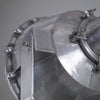 Vintage Maxlume Royal Navy convoy searchlight with polished aluminium enclosure and original detailing, 1940s maritime lighting