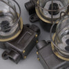 an iron and brass industrial cage wall light restored for modern use