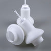 Three retro milk glass pendant lights from 1970's czechoslovakia