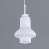Retro curved opaline glass pendant light