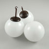 a 250mm vintage milk glass globe pendant light with black bakelite hanging gallery.