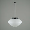 An original retro opaline glass pendant light with black ceiling hanging gallery