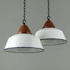 Vintage White Enamel Ceiling Light