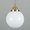 Hungarian 1960's Large Opaline Globe Pendant Light