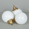 Hungarian 1960's Large Opaline Globe Pendant Light
