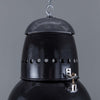 A large black industrial pendant light from 1950's eastern bloc, reclaimed and restored