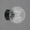 small vintage crystal cut glass globe wall light with black bakelite gallery