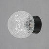small vintage crystal cut glass globe wall light with black bakelite gallery