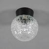 small vintage crystal cut glass globe wall light with black bakelite gallery