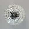 A 150mm diameter vintage crystal cut glass globe light made in Czechoslovakia in 1960's