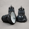 1950s Hungarian grey & Black Enamel Industrial Pendant Light by EKA