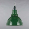 Large green vitreous enamel industrial ceiling lamps made in 1950's.