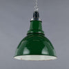 Large green vitreous enamel industrial ceiling lamps made in 1950's.