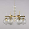 1970's Bohemian Glass + Brass Chandelier