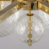 1970's Bohemian Glass + Brass Chandelier