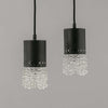 small vintage glass ceiling lights with black powder coated gallery and moulded patterned glass 90mm diameter.