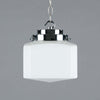 Art Deco Opaline Glass Cube Ceiling Light