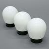 Three vintage Flush Opaline Glass Lights with black bases