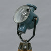A vintage military blue enamel searchlight on tripod to make an authentic floor lamp