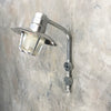 Vintage industrial outdoor aluminium swan neck wall lamp with prismatic glass shade