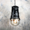 Shop for black industrial ceiling light by EOW. An original Atex light with industrial markings, reclaimed and restored for modern interiors. Compatible with LED light bulbs.