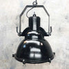 A black pendant light reclaimed from industrial environments and restored by Loomlight. Ideal for contemporary interiors, it features a tilting mechanism which means you can direct the illumination is different directions. Making this a highly versatile and functional lamp
