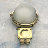large industrial brass wall sconce reclaimed and restored by Loomlight for modern interiors.