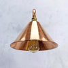 This copper wall lamp is in our Industrial style wall lighting collection. It has a curved copper wall arm connected to the conical copper lamp shade. Making this wall lamp a down light for creating ambiance with ceiling lights or lighting for illuminating pictures on the wall.