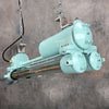 An Edison LED industrial strip light in duck egg green reclaimed from the engine rooms of cargo ships. Originally they were fluorescent fixtures made in the 1970's by South Korean manufacturer, Daeyang. Extensively refurbished with dimmable LED Edison tubes and a modern paint finish ready for contemporary interiors.
