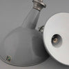 Vintage industrial 1950s grey enamel factory light with angled directional shade by Benjamin Eletrical