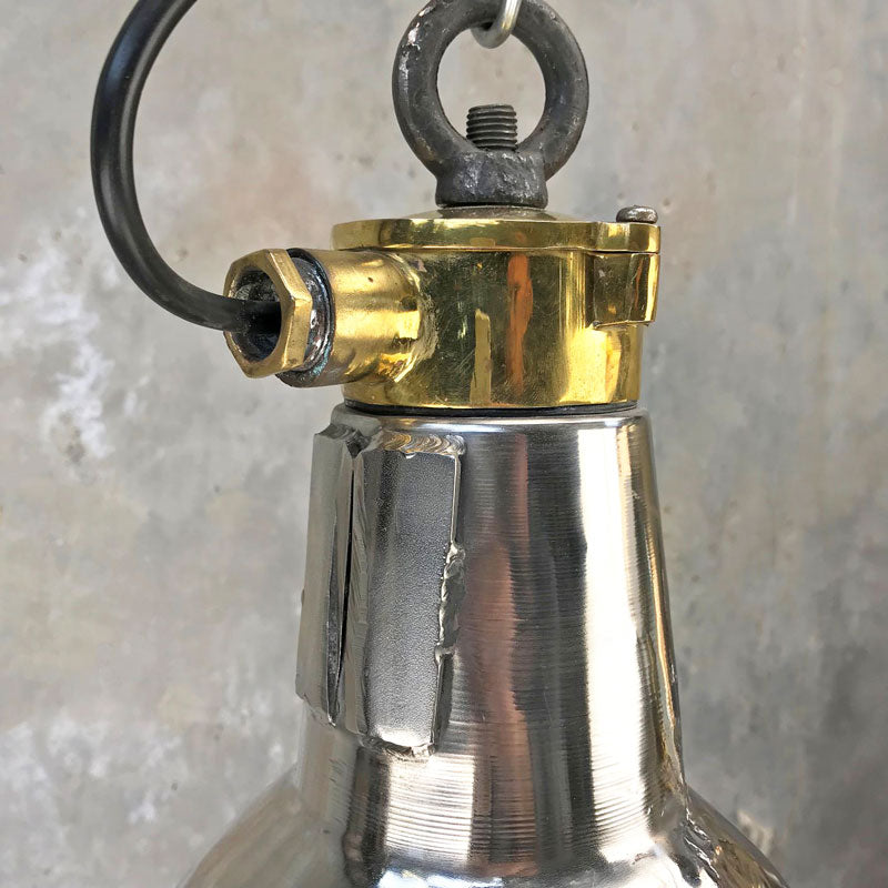 shop our stainless steel pendant light. Vintage industrial lighting restored ready for modern interiors and compatible with LED Light bulbs. Ideal industrial style kitchen lighting