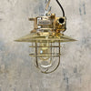 Vintage industrial brass and bronze cage ceiling light by Japanese manufacturer Kokosha. An original industrial ceiling light with an explosion proof design. Compatible with LED light bulbs.