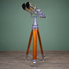 Shop for large antique Nikon 20 x 120 binocular telescope made in Japan by Nippon Kogaku mounted to large hard wood tripod. These are big eye binoculars ideal for long distance viewing. We ship them worldwide with free delivery