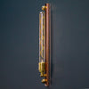 The new copper and brass linear wall light features an LED Edison tube. A modern industrial wall fixture with worldwide shipping available