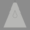 Gray pendant light with a bulb icon on a gray background