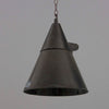 Set of black conical lamps on a gray background