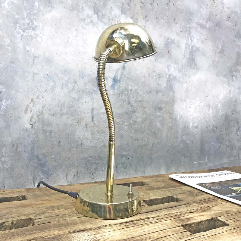 Shop the swan neck table lamp from our collection of vintage industrial lighting. A reclaimed vintage brass desk lamp professionally rewired for modern interiors. This brass swan lamp is an ideal bedside lamp