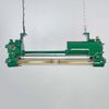 a vintage industrial tube light reclaimed from old ships and fully restored by the team at Loomlight in UK. It is a twin tube light fitted with Edison filament LED tubes that are dimmable. The aluminium body is painted a deep green. This is a unique showstopper of a ceiling light.