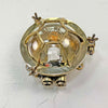 Solid brass bulkhead light with a protective hexagonal cage. These original vintage industrial wall lights are reclaimed from marine settings and professionally refurbished and rewired by hand in our workshop ready for indoor use.