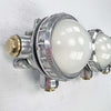 Shop unusual wall lights at Loomlight, restored vintage industrial lighting. This quirky trio of industrial spotlights has frosted glass and compatible with LED bulbs.