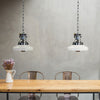 Shop the white pendant light with enamel finish. Vintage industrial pendant lighting restored professionally with LED light bulbs. Worldwide shipping available.