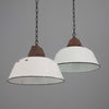 Hungarian Vintage White Enamel Factory Pendant Lights